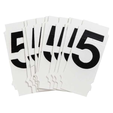 Brady Number Label, 5, 1-1/2in.Hx7/8in.W, PK10 8200-5