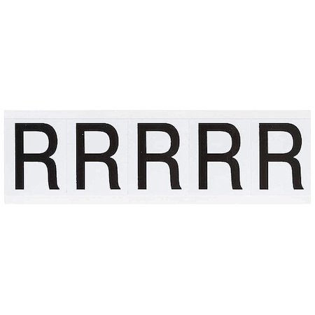 Brady Letter Label, R, 2-1/4inHx1-13/16inW, Vinyl, PK5 9714-R