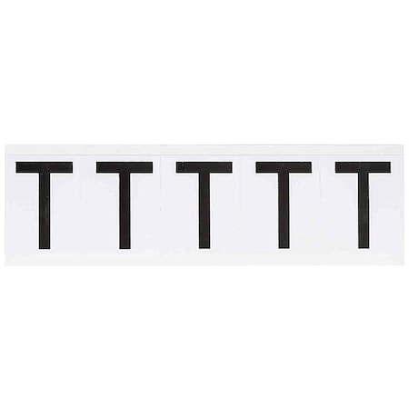 Brady Letter Label, T, 2-1/4inHx1-13/16inW, Vinyl, PK5 9714-T