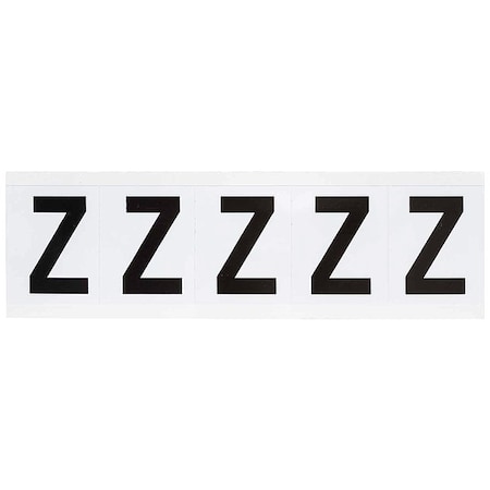 Brady Letter Label, Z, 2-1/4inHx1-13/16inW, Vinyl, PK5 9714-Z