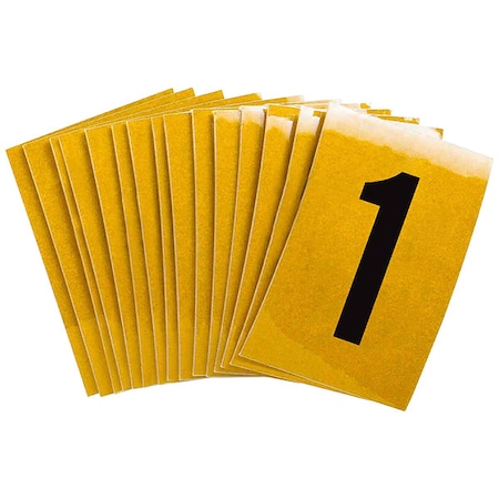 Brady Number Label, 1, 1-1/2in.Hx1in.W, PK25 5920-1
