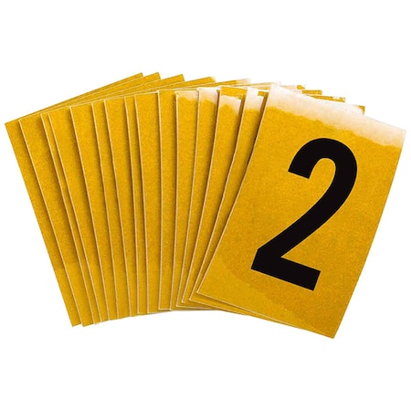 Brady Number Label, 2, 1-1/2in.Hx1in.W, PK25 5920-2