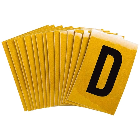 Brady Letter Label, D, 1-1/2in.Hx1in.W, PK25 5920-D
