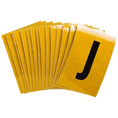 Brady Letter Label, J, 1-1/2in.Hx1in.W, PK25 5920-J