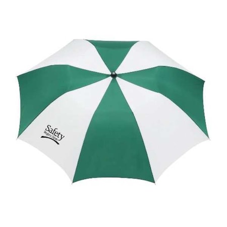 Quality Resource Group 42 in Umbrella W/ Sleeve Cover and Wrist Strap, Green/White Polyester Canopy, Auto Open 9WTC10