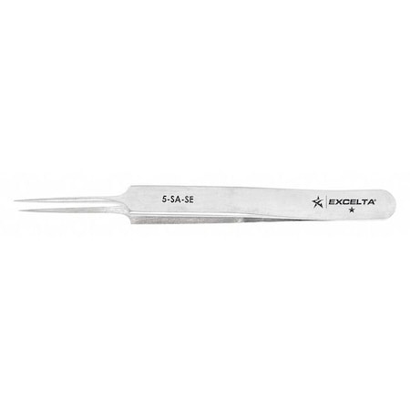 Excelta Tweezer, Very Fine, 4-1/4 in. L, SS 5-SA-SE