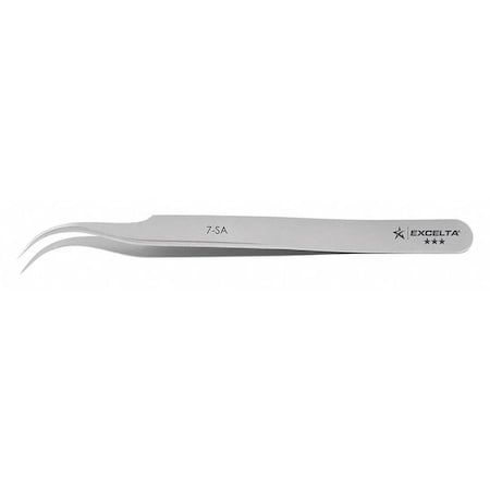 Excelta Tweezer, Curved Fine, 4-1/2in L, 1/64in Tip 7-SA