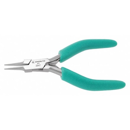 Excelta 4 3/4 in TealShield(TM) Needle Nose Plier Standard Cushioned Grip Handle 2647