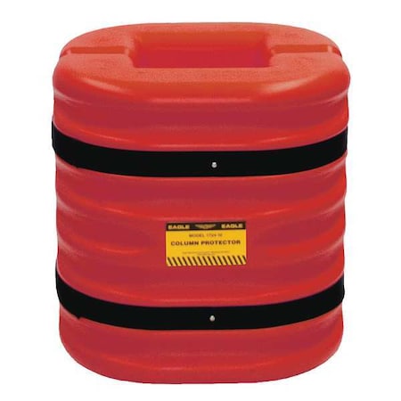 Zoro Select Column Protectr, Fits 12 in., HDPE, Rd 172412RED