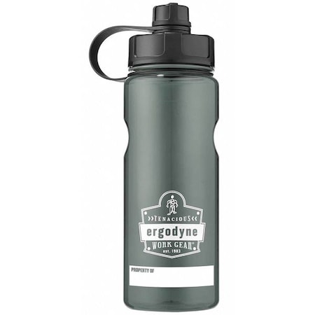 Ergodyne Water Bottle, 1L, Gray, BPA Free 5151