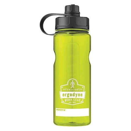 Ergodyne Water Bottle, 1L, Green, BPA Free 5151