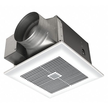 Panasonic Ceiling Bathroom Fan, 110/130/150 cfm, 6 in Duct Dia., 120V AC, No FV-11-15VK1