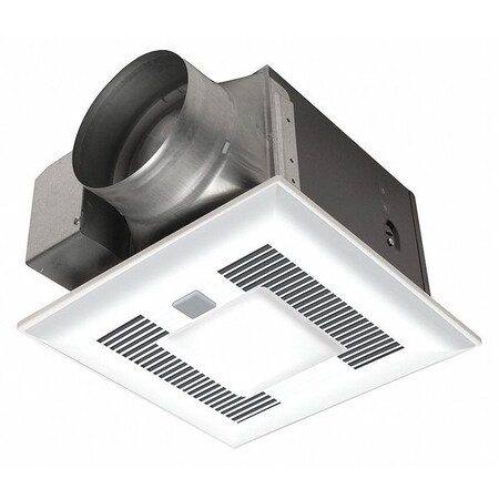 Panasonic Ceiling Bathroom Fan, 110/130/150 cfm, 4 in or 6 in Duct Dia., 120V AC, With Light FV-11-15VKL1