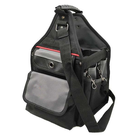 Westward Tool Tote, Black, Polyester, 12 Pockets 32PJ32