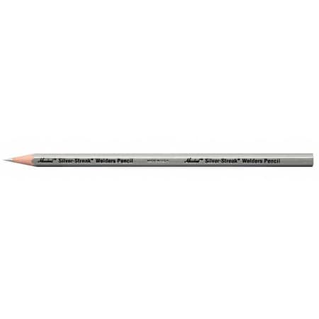 Markal Permanent Welders Pencil, Fine Tip, Silver Color Family, Ink 96101