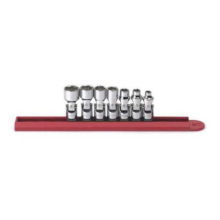 Gearwrench 7 Piece 1/4" Drive 6 Point Flex SAE Socket Set 80310D