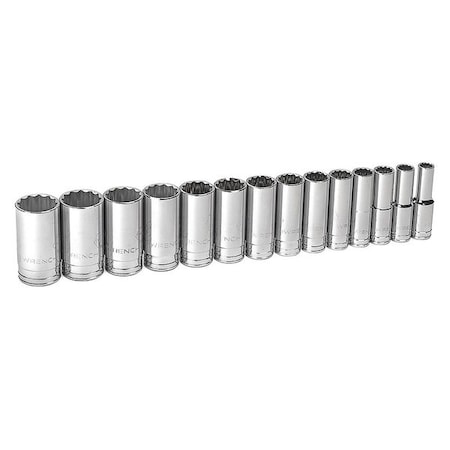 Gearwrench 14 Piece 1/2" Drive 12 Point Deep SAE Socket Set 80732