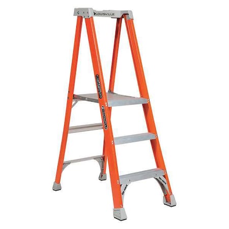 Louisville 5 ft 0.25 in Fiberglass Platform Stepladder, 300 lb Capacity FXP1703