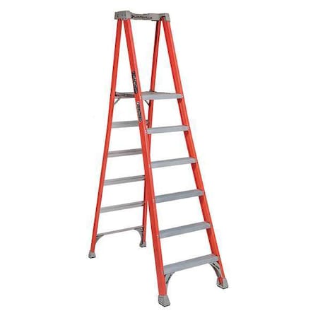 Louisville 8 ft 1 in Fiberglass Platform Stepladder, 300 lb Capacity FXP1706