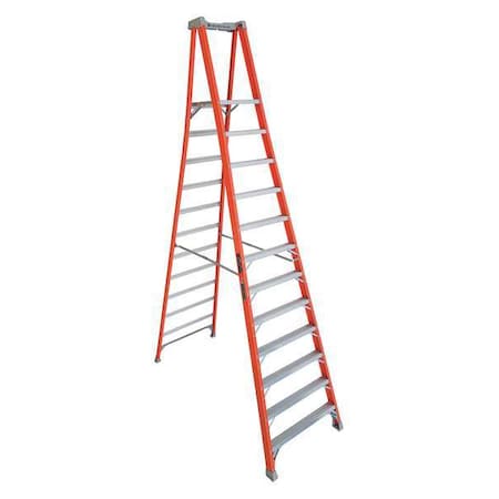 Louisville 13 ft 10 in Fiberglass Platform Stepladder, 300 lb Capacity FXP1712