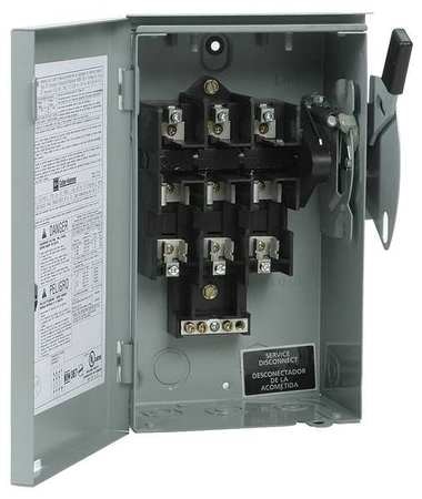 EATON Fusible Safety Switch, General Duty, 240V AC, 3PST, 100 A, NEMA 3R DG323NRB