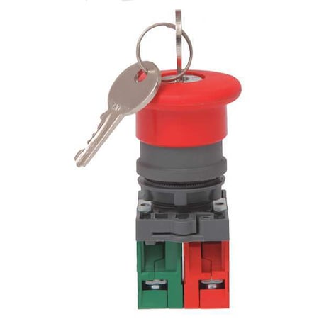 Dayton Emergency Stop Push Button, 22 mm, 1NO/1NC, Red 32UK35