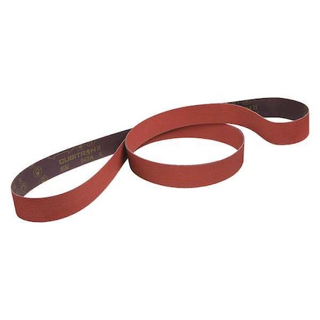 3M CUBITRON Cloth Belt, Coated, 1 in W, 30 in L, 80 Grit, Medium, Ceramic, 947A, Orange 7010294445