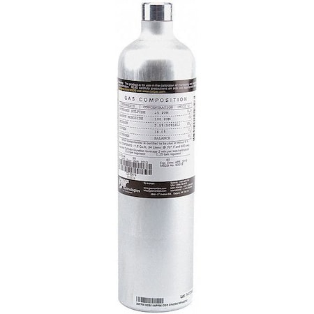 HONEYWELL Calibration Gas, 100 ppm Isobutylene, 34L CG2-IB-100-34AL