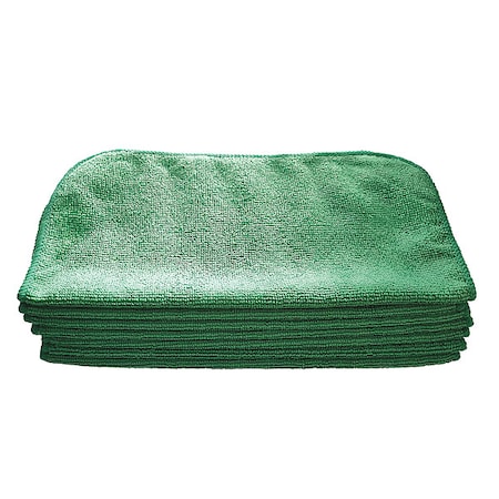 Tough Guy Microfiber Cloth Wipe 12" x 12", Green, 12PK 32UV03