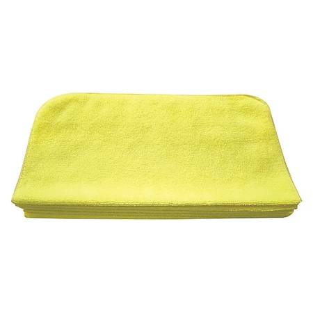 Tough Guy Microfiber Cloth Wipe 16" x 16", Yellow, 12PK 32UV12