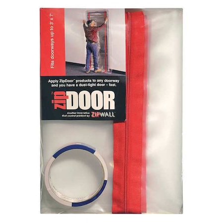 ZIPWALL Dust Barrier Door, Clear, 3 Ft x 7 Ft ZDS