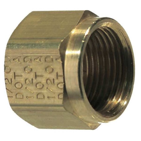 ANDERSON METALS Nut, Compression, Brass 00841-02