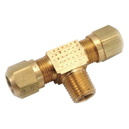 Anderson Metals Male Branch Tee, Compression, Brass, 150psi 1472X6X6X2