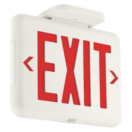 Dual-Lite Exit Sign, White, 1 or 2 Face(s), LED, Universal Mount, Not Battery Powered EVEURW