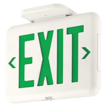 Dual-Lite Exit Sign, White, 1 or 2 Face(s), LED, Universal Mount, Nickel-Metal Hydride EVEUGWEI