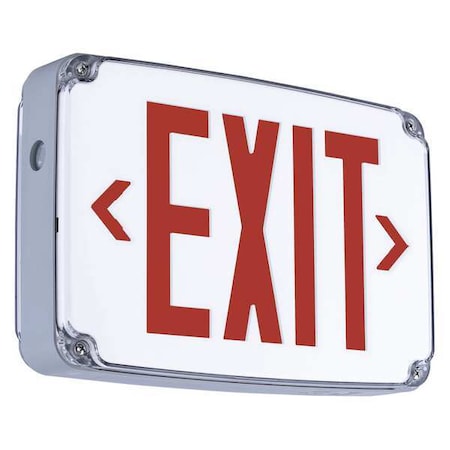 Compass Exit Sign, Silver, 1 Face(s), LED, Universal Mount, Nickel Cadmium CEWSRE