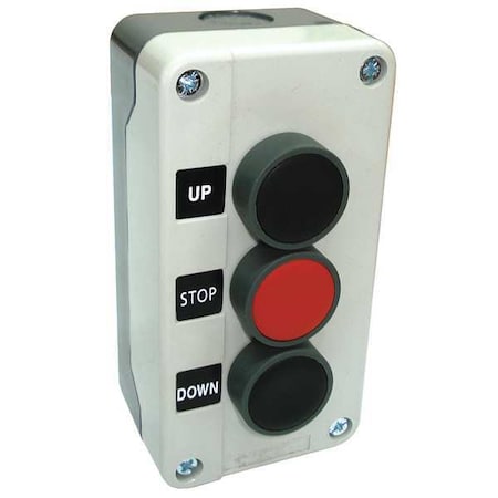 Dayton Push Buttn Cntrl Statn, Up/Stop/Down, 22mm 32W273