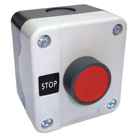 Dayton Push Button Cntrol Station, 1NC, Stop, 22mm 32W266