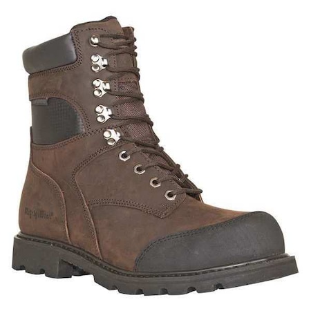 RefrigiWear Mens Platinum Leather Warm Insulated Waterproof Puncture Resistant Non-Slip Work Boots (Brown, Size 11.5)