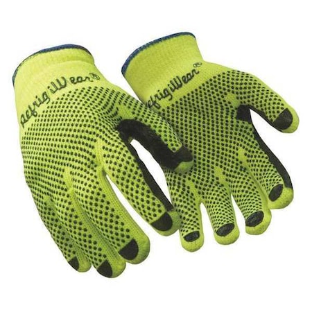 Refrigiwear Hi-Vis Cold Protection Gloves, Acrylic Loop Terry Palm, Lime, L 0310RHVLLAR