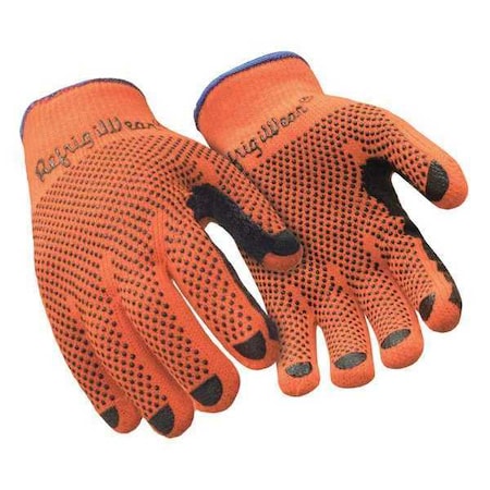 Refrigiwear Hi-Vis Cold Protection Gloves, PVC Dot Grip Palm, Orange, L 0310RHVOLAR