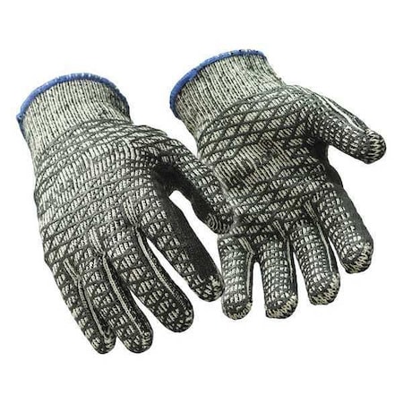Refrigiwear Cold Protection Gloves, PVC Grip Reinforcement Palm, Black, L 0412RBLKLAR