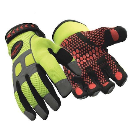 Refrigiwear Hi-Vis Cold Protection Gloves, Synthetic Leather Palm, Lime, L ( 9 ) 0279RHVLLAR