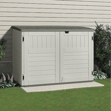 SUNCAST Horizontal Storage Shed, Resin, 70 cu ft, Vanilla/Stoney/Black BMS4700