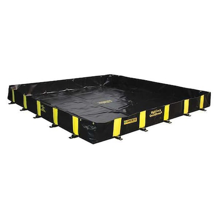 Justrite Rigid-Lock QuickBerm Containment Berm, Square, 475 gal Spill Capacity, 8 ft x 8 ft, 12 in H 28518
