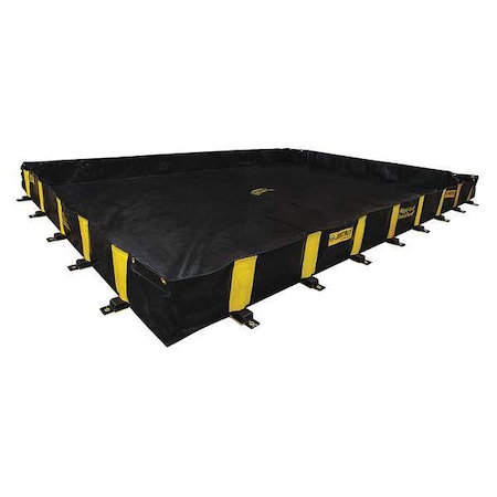 Justrite Rigid-Lock QuickBerm(R), 1,910 gal Spill Capacity, Modified PVC Coated Fabric 28528