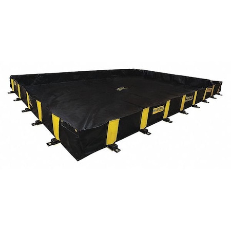Justrite Rigid-Lock QuickBerm(R), 2,390 gal Spill Capacity, Modified PVC Coated Fabric 28530
