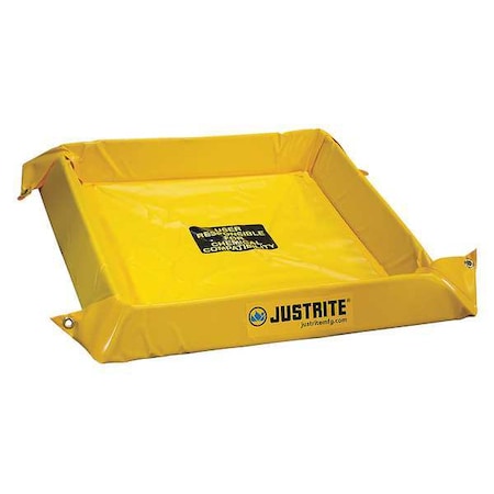 Justrite Spill Berm, 4 ft. L x 4 ft. W x 4 in. H 28406