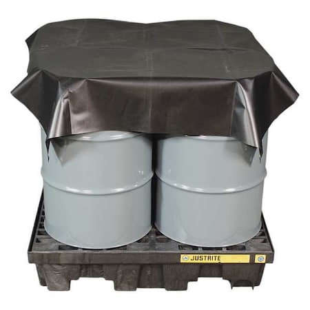 Justrite Containment Tarp, 240in L x 120in W, Black 28439