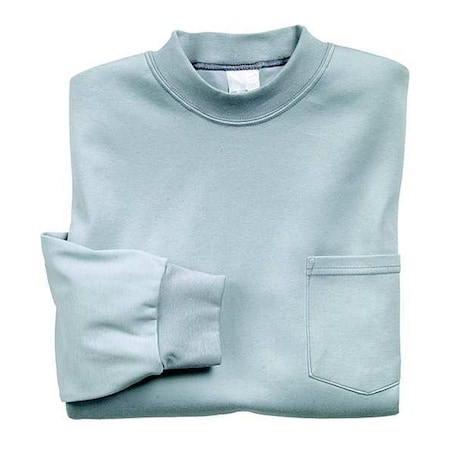 Chicago Protective Apparel Flame Resistant Crewneck Shirt, Gray, 97% Cotton/3% Spandex, M 610-FRC-LS-G